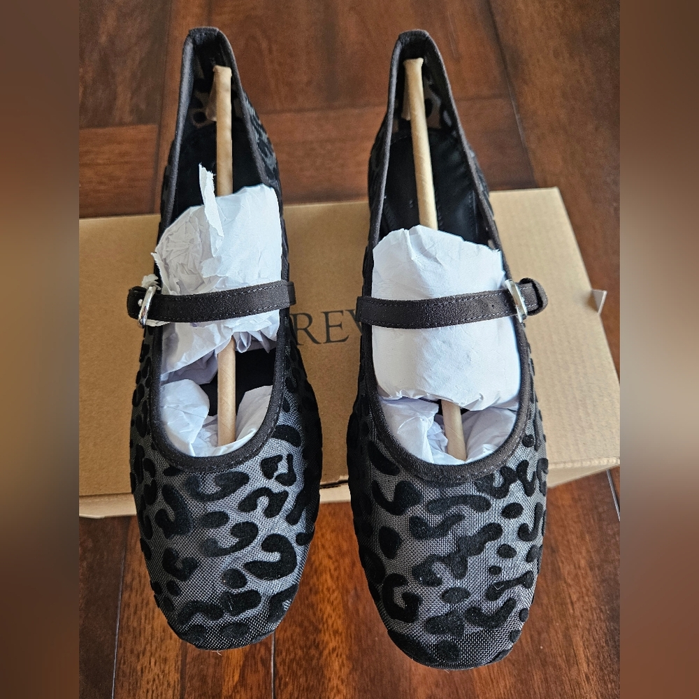 J.Crew Leopard Mesh Mary Jane Flats, 9, Black - Picture 7 of 11